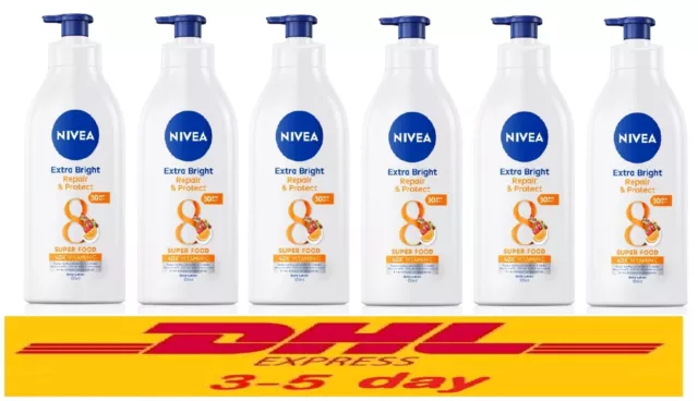 6x525 ml Nivea Extra Brillante Reparación y Protección SPF30 PA++ Loción Corporal Vitamina C 40X