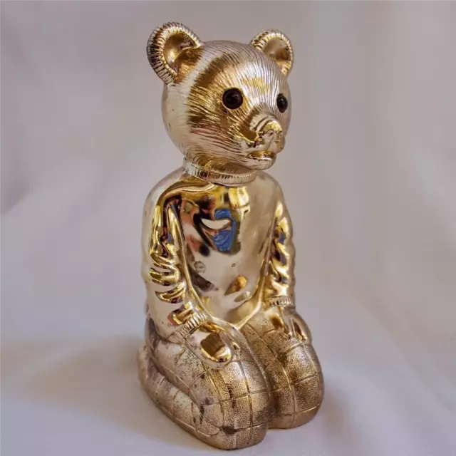 vtg M&R Silverplated Japan Gold Bear Coin Bank Express Newspaper Limited 1982