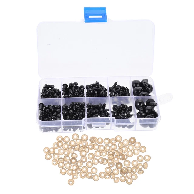 Accesorios en mazo ojos de plástico en caja suministros para hacer muñecas relleno
