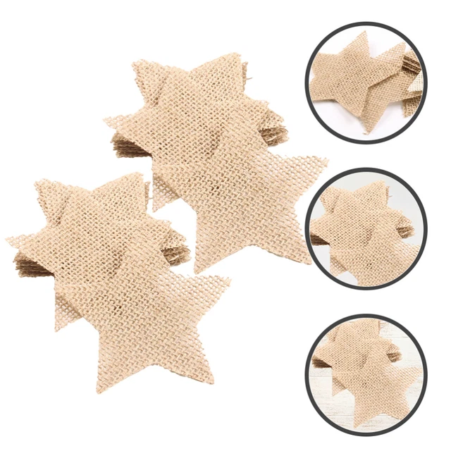 20 Pcs Christmas Tree Hanging Ornament Burlap Pieces Ornaments Hollow Out 3