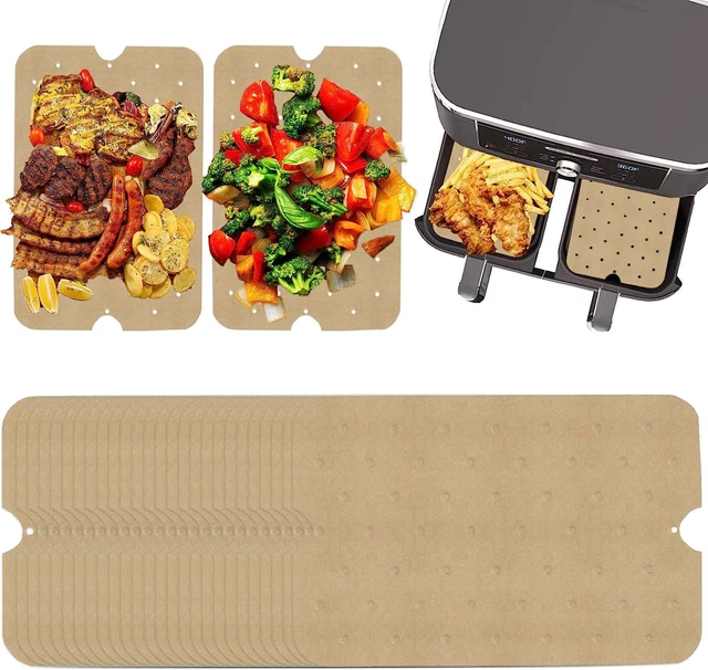 100 Fogli Di Carta Forno Per Friggitrice Ad Aria, 9 Pollici, Per Cesti Da 5 A 8 Qt, Neri