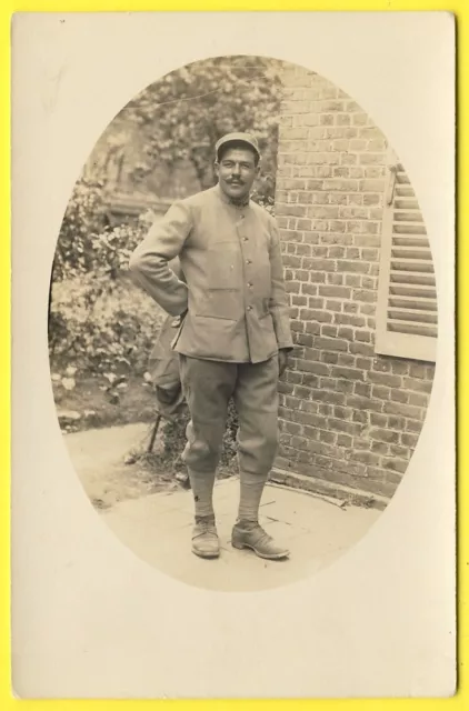 cpa CARTE PHOTO Soldat du 408 ème Régiment Militaire Uniforme