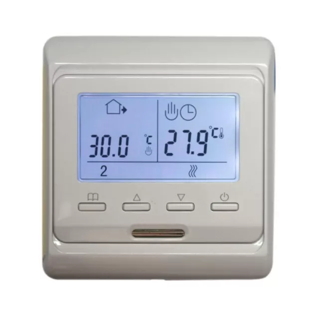 Digital Thermostat Ambiant Programmable Illuminé Blanc #792