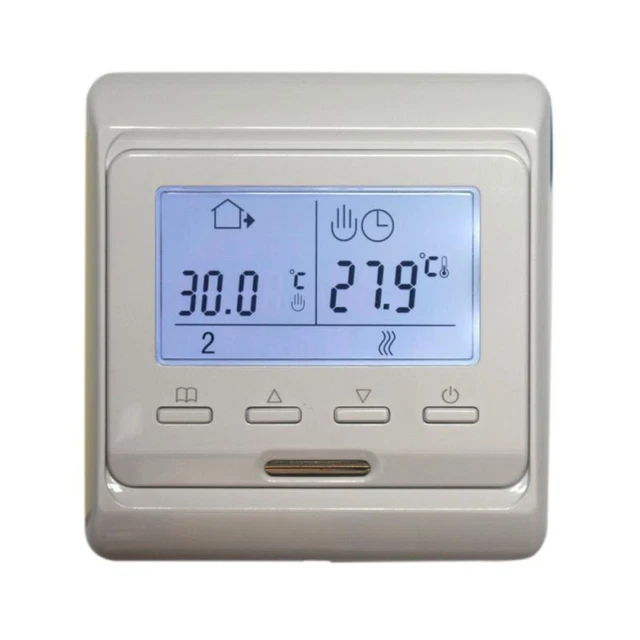 Digital Thermostat Ambiant Programmable Illuminé Blanc #792