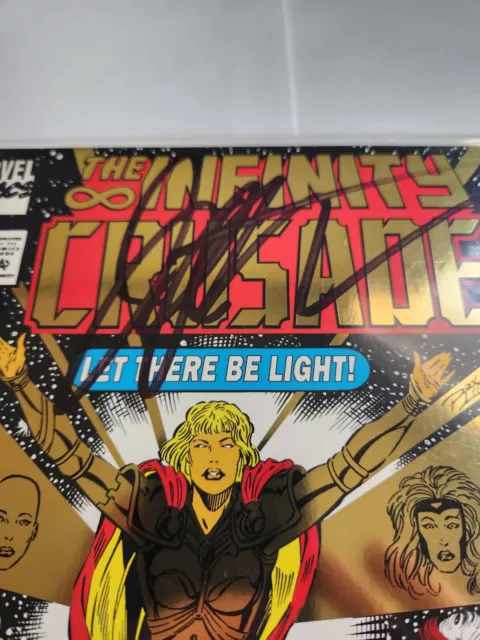 🚨🔥Vintage Comics 1993 Marvel Infinity Crusade #1 Signed Jim Starlin Beautiful 3