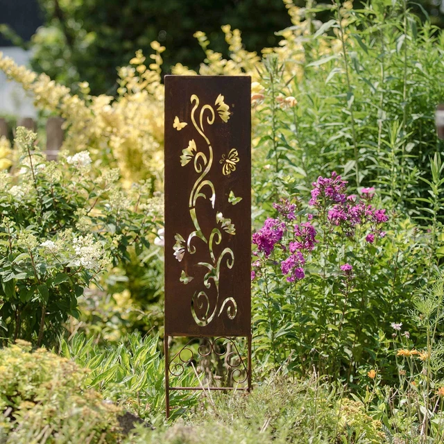GARTENSTECKER RANKENDEKOR GARTEN Deko Metall Beet Stecker Sichtschutz