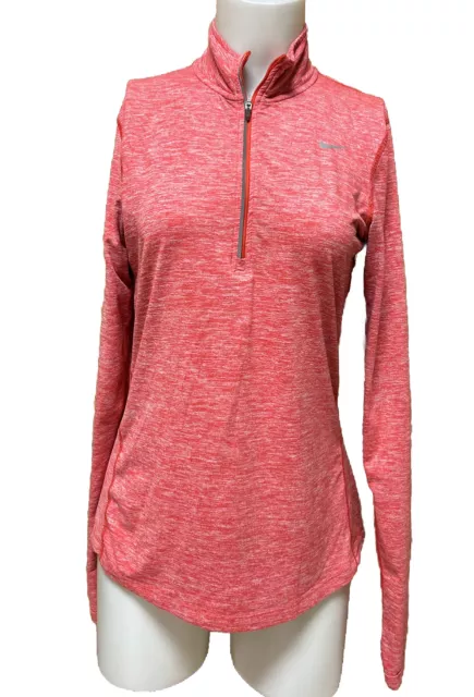 Nike Dri-Fit Running  Half-Zip Pullover  Orange Size Small Women’s