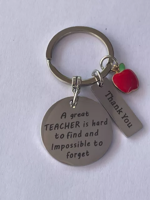 Teacher thank you Key Chain Key Ring Charm Keyring Keychain Gift Bag UK Seller
