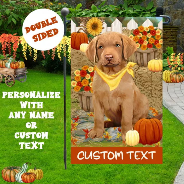 Chesapeake Bay Retriever Dogs Garden Flag Personalized Double Sided Designs NWT