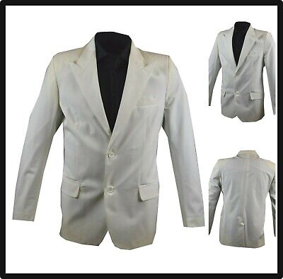 blazer giacca da uomo slim fit 50 bianca elegante primaverile di raso estiva