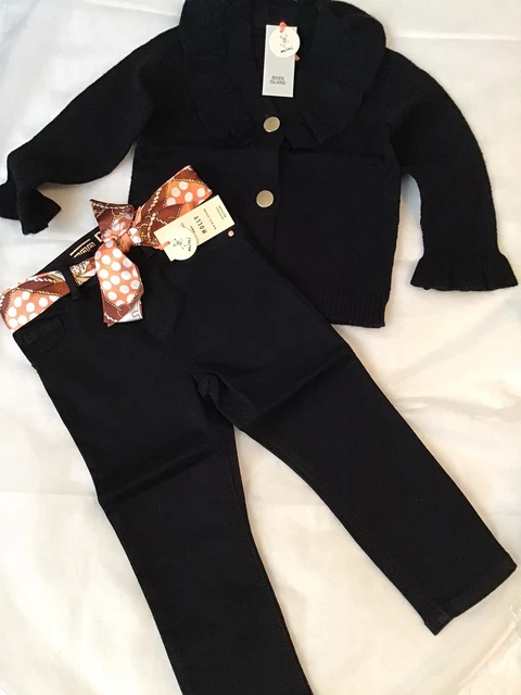 River island mini girls aged 18-24 months black frilly cardigan outfit BNWT 12