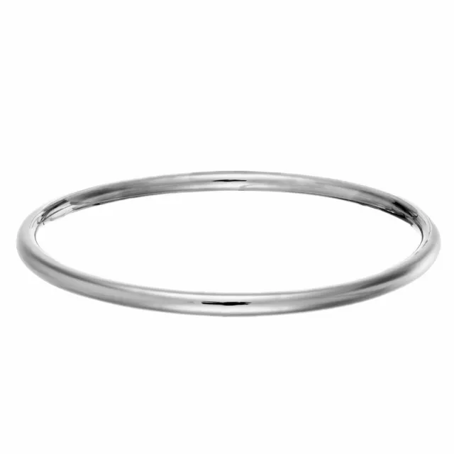 Silverly Bracciale in Argento Sterling Bangle Rigido Rotondo Cerchio 4 mm