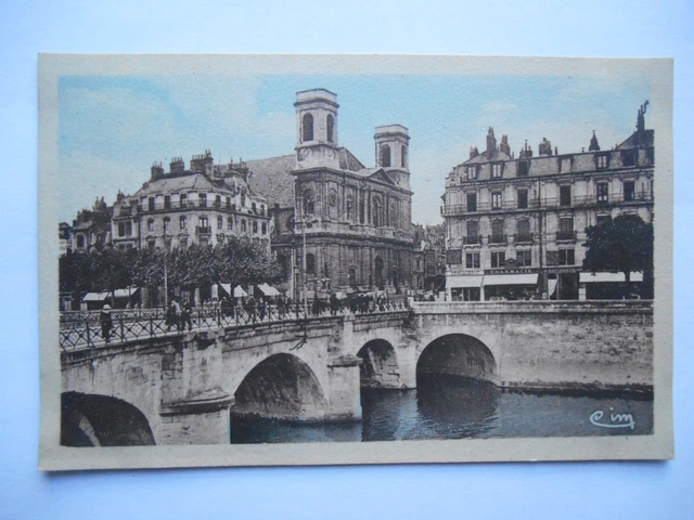 CPA "Besançon les Bains - Pont Battant et l'église de la Madeleine"