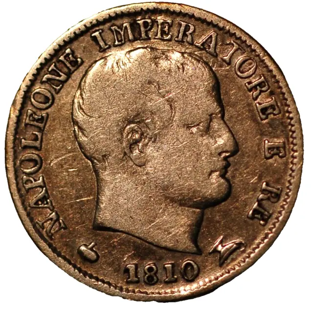 Italian States KINGDOM OF NAPOLEON 5 Soldi 1810 M C# 5.1