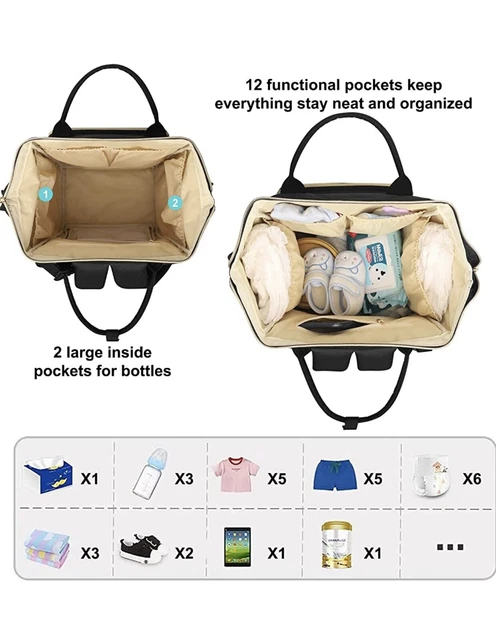 Great Deal  Baby Diaper Bag Backpack with Bassinet Changing Station black 15