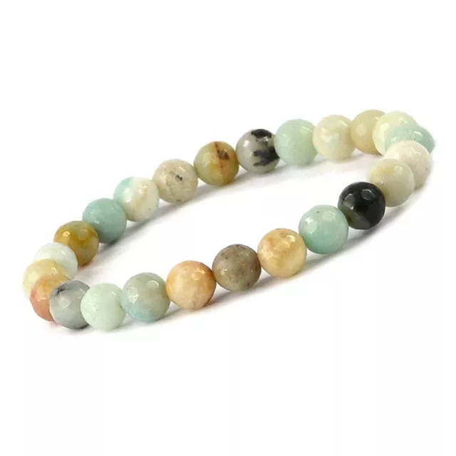 Bracelet Amazonite naturelle 8 mm Bracelet en pierre de cristal perles rondes