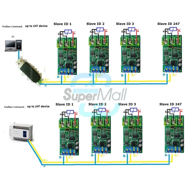 Modbus Rtd PT100 RTD CONVERTER RS485 Modbus Rtu Temperature Sensor Module Probe DC ...