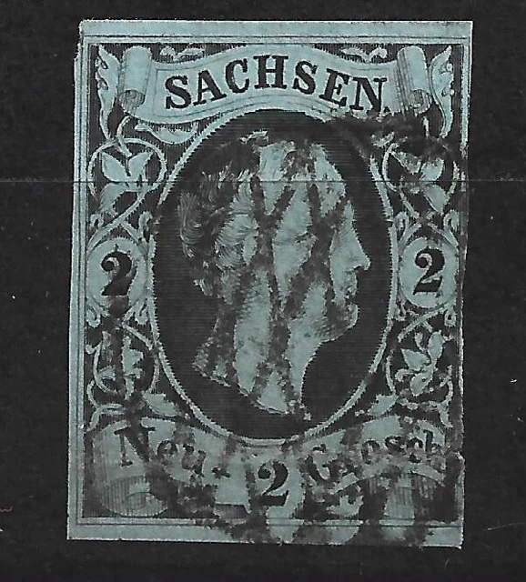 Briefmarken Altdeutschland Sachsen 1851  Mi.Nr. 5  König Friedrich August  II