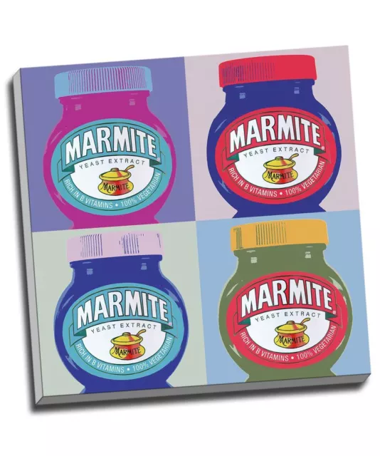 Kitchen Art Marmite Warhol Style Popart Canvas Art Print 16x16"