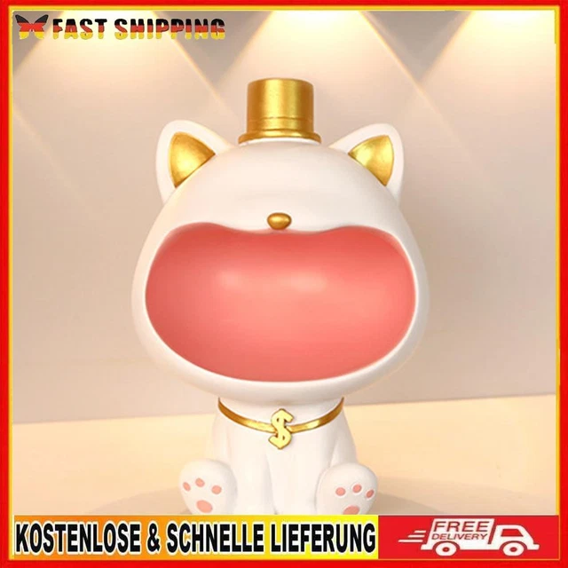Resin Cat Storage Box Ornament Home Decor Miniature Cat Figurine for Living Room