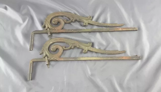 Antique Swinging Curtain rod Parts - cast Iron