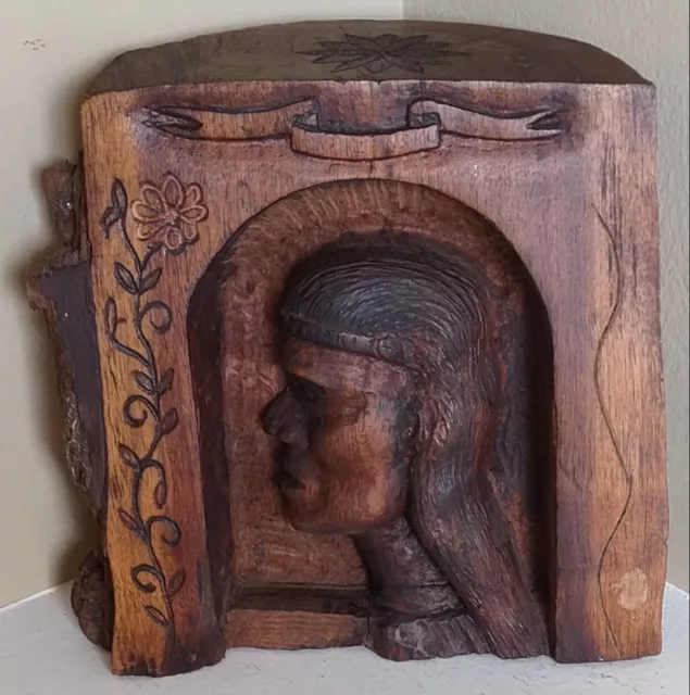 Vintage Native American Indian Wood Carving Western Americana Tobacco Art?
