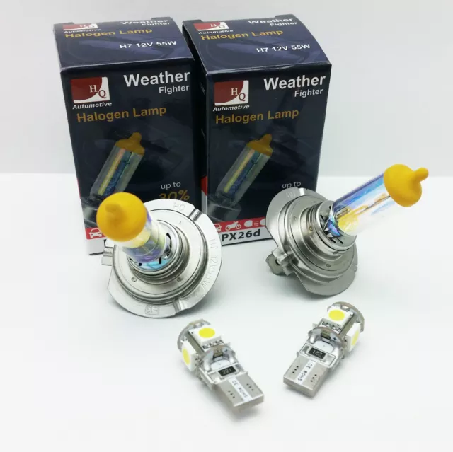 H7 Low Beam High W5W Led Parking Weather Fighter Car Bulbs Headlights Set 12V D