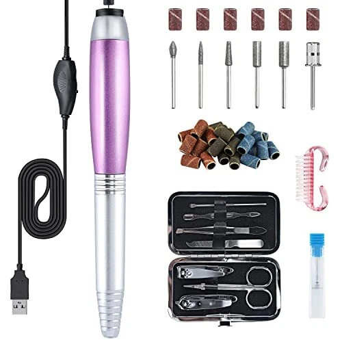 Lima de uñas eléctrica - Taladro de uñas profesional taladro de uñas set taladro de uñas clavador de uñas...