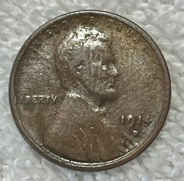 1914 D - Lincoln Cent - Key Date - Genuine - Estate Collection