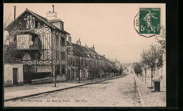 CPA Ris-Orangis, La Rue de Paris 1912