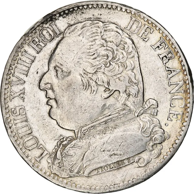 [#1210425] France, 5 Francs, Louis XVIII, 1814, Paris, Silver, EF(40-45), Gadour