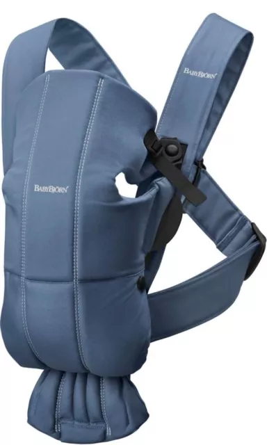 Baby Bjorn Baby Unisex Infant Mini Carrier Vintage Indigo Blue Cotton 7-24LB