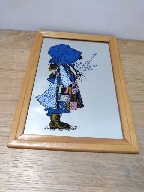 Quadro A Specchio Vintage Anni 80 Holly Hobbie 32*22Cm