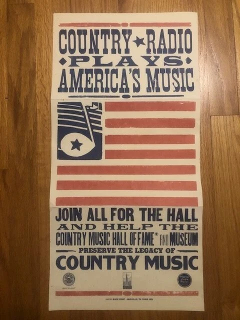 HATCH SHOW PRINT POSTER All For the Hall - Country Music & Museum - Radio Plays