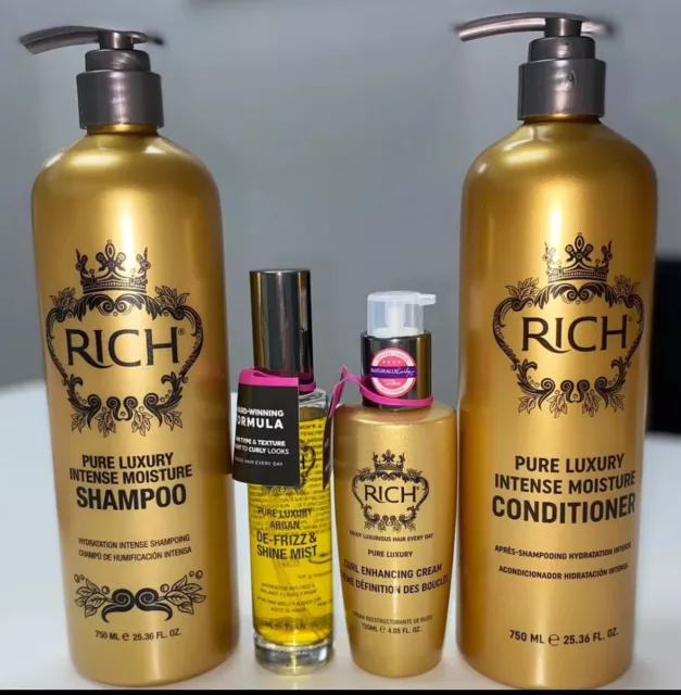 Kit hidratante de champú 4 piezas, rico, champu kit hidratante de 4 piezas, friz