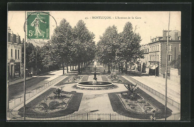 CPA Montlucon, L´Avenue de la Gare