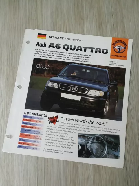 Audi A6 QUATTRO IMP Spec Sheet / Brochure, 1997,1998, 1999,......A-6