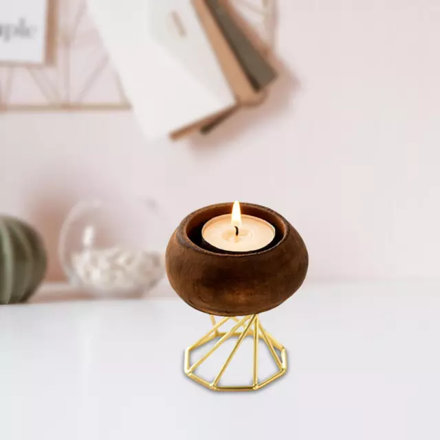 Wooden Candle Holder Table Decor Creative Centerpiece Home Decor Vintage Round