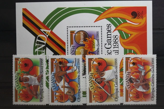 Uganda 587-590, Block 79 mit 591 postfrisch #UO788