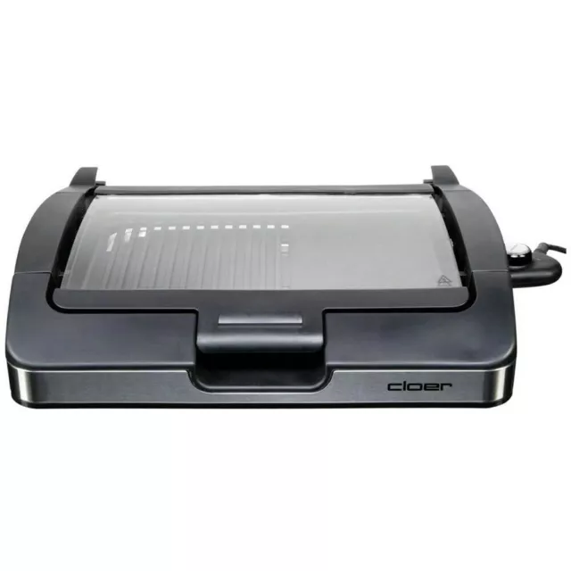 Cloer OUTDOOR-BARBECUE-GRILL 6725 schwarz/silber, 2.200 Watt Elektrogrill