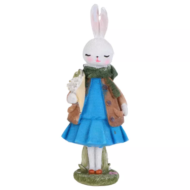 Rabbit Ornament Resin Student Figurines Dining Room Table Decor