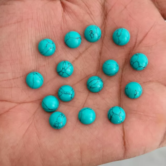 Blue Turquoise Round 3 mm to 20 mm Cabochon Loose Gemstone Lot