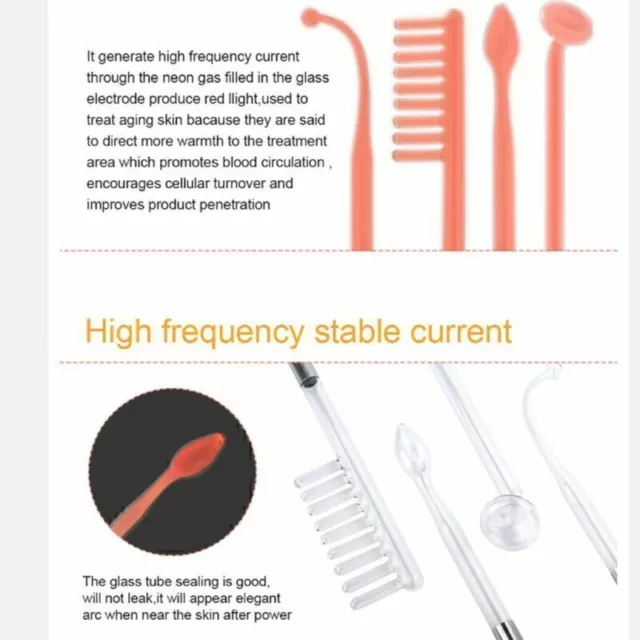 Hochfrequenzstab Hochfrequenzgerät Maschine Elektrotherapie Stab Set Tragba E4O0 3