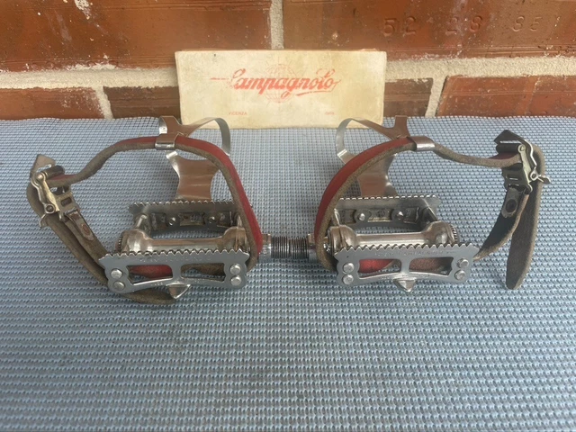 Rare Vintage Campagnolo 1038 Record Pista Con Denti Pedals w/ Clips Track Fixie Rare Vintage Campagnolo 1038 Record Pista Con Denti Pedals w/ Clips Track Fixie