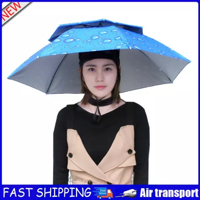 5pcs Foldable Fishing Sunshade Umbrella Hat UV Protection Cap (Blue) AU