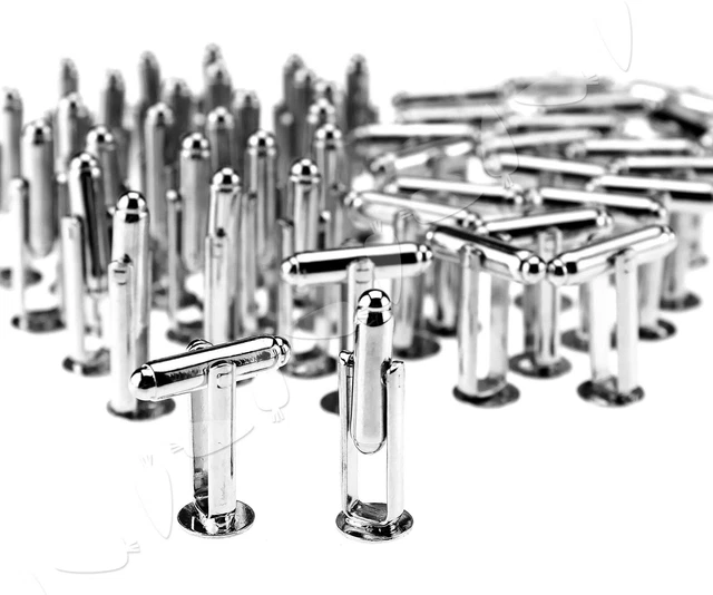 50 PIEZAS HÁGALO USTED MISMO Hogar Plano Redondo Puño Enchapado en Plata Eslabones 8 mm x 27 mm