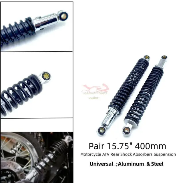 400mm 16" Motorcycle Air Shock Absorber Rear Suspension For 50-300cc ATV Scooter