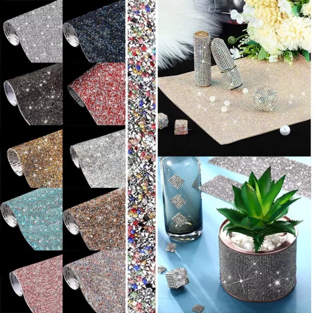 Decor Party Bling Paster Glitter Trim Applique Rhinestone Sheet Crystal Sticker