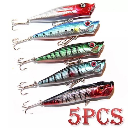 5X 95mm Popper Poppers Topwater Fishing Lures Surface GT Game Tackle Saltwater