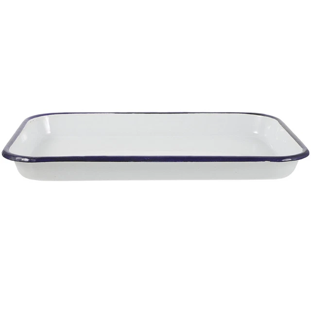 Household Enamel Baking Dish Rectangular Roasting Pan Multi-use Baking Tray
